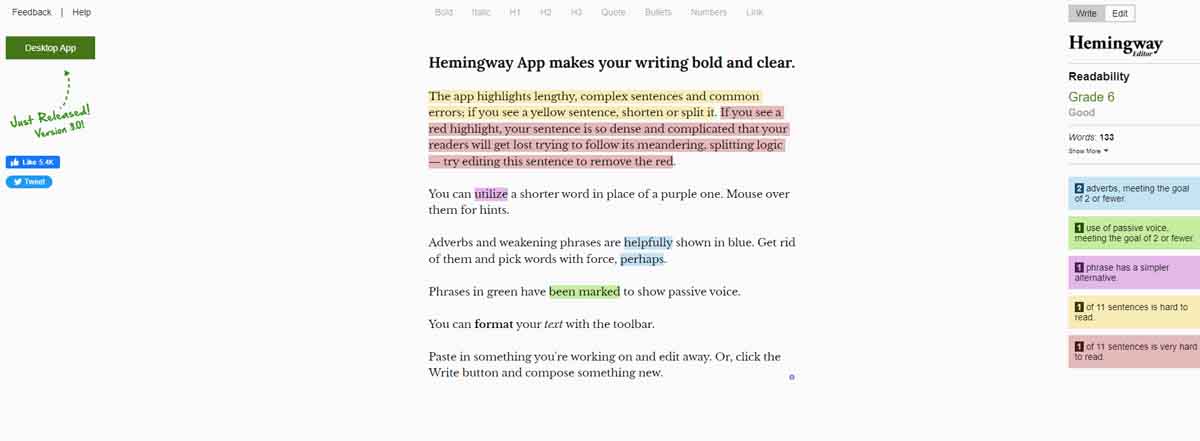 hemingway editor-writing-tool