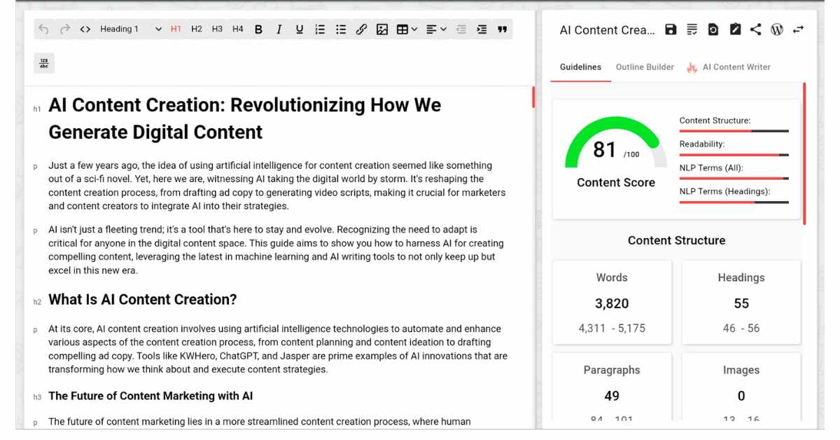 AI content creation