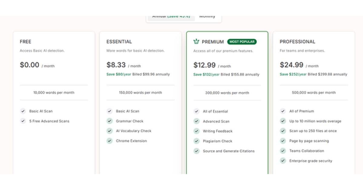 Gpt zero pricing