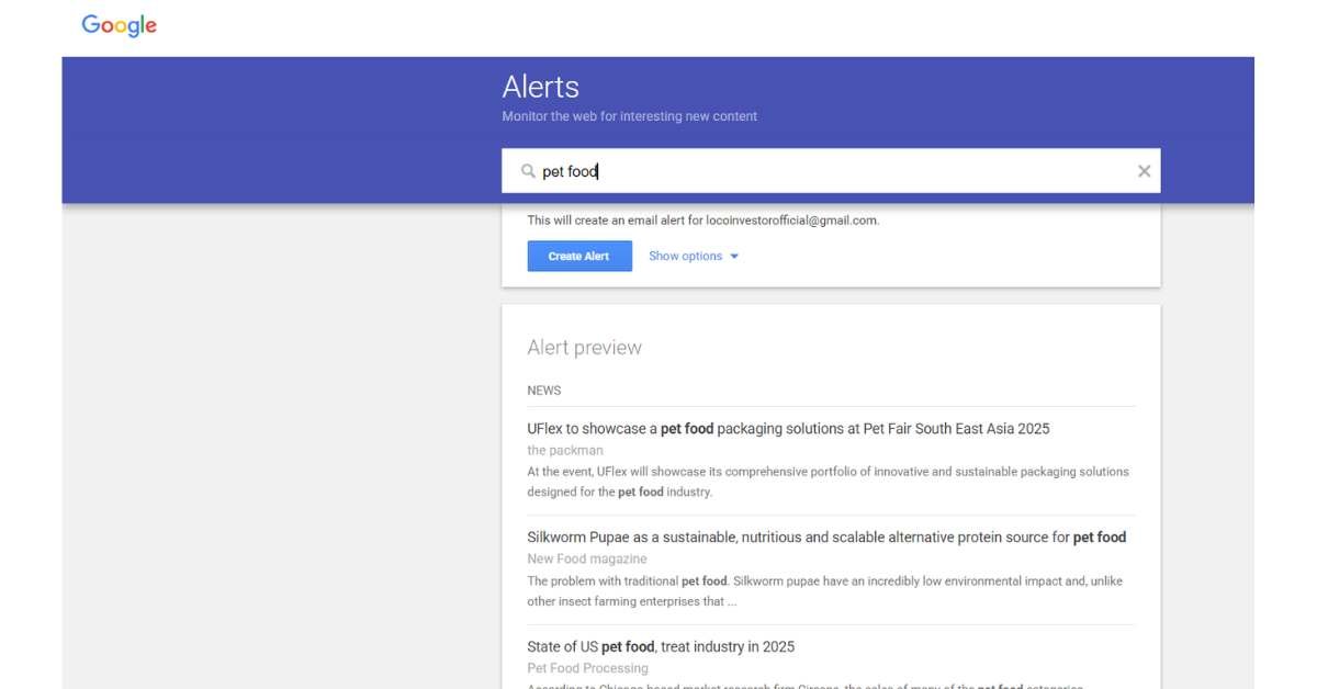 Set automated alert