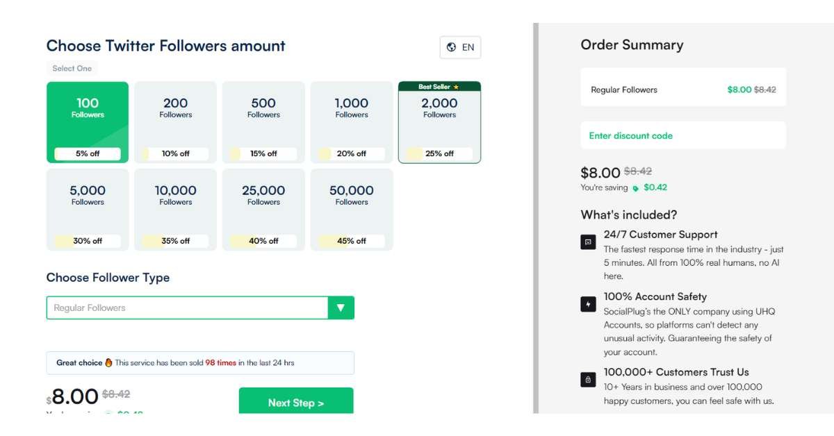 Social plug pricing