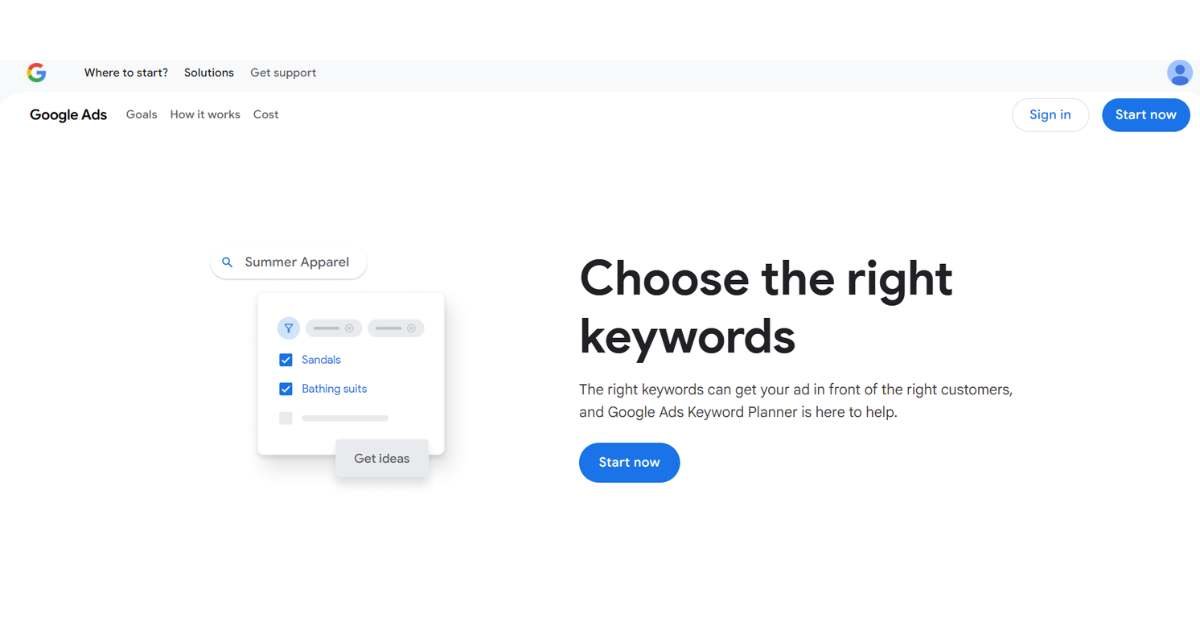 Google keyword planner