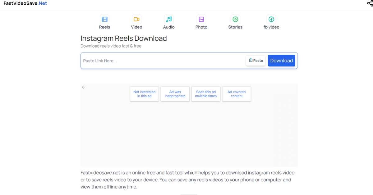 Fastvideosave instagram reel downloader