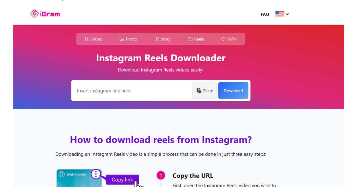 Igram instagram reel downloader