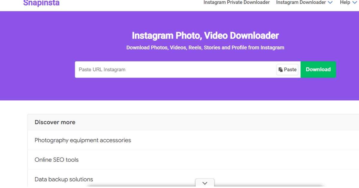 Snapinsta instagram reel downloader