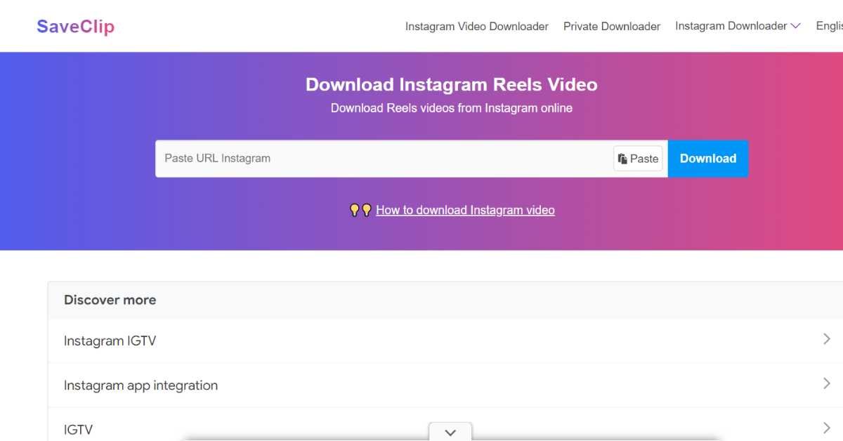 Saveclip instagram reel downloader