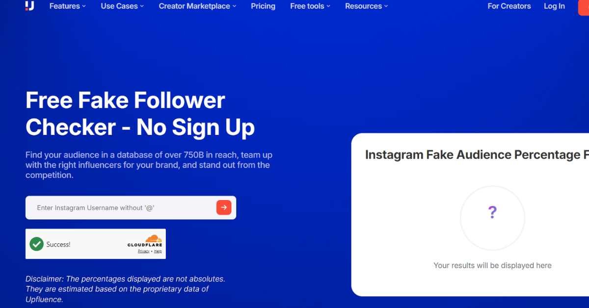 Upfluence fake followers checker