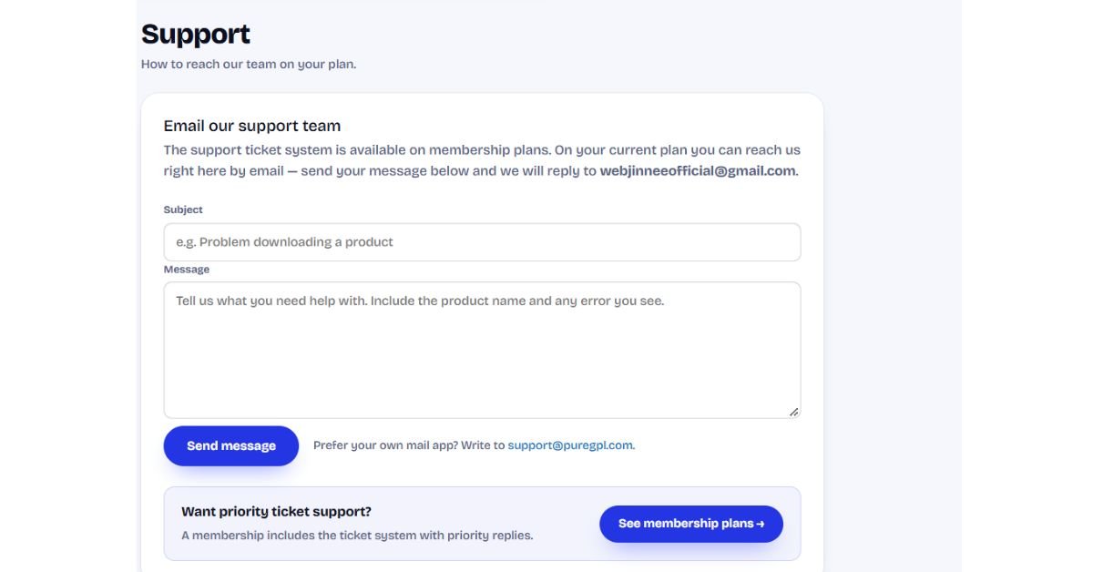 Puregpl support